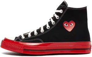 Converse Unisex 70 CDG Hi Black/Red/Egret 10 Men/Women 12