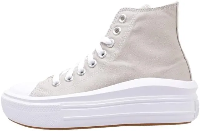 Converse Unisex Chuck Taylor All Star Move High Canvas Sneaker - Lace up Closure Style - Beach Stone, 11 Women/9 Men