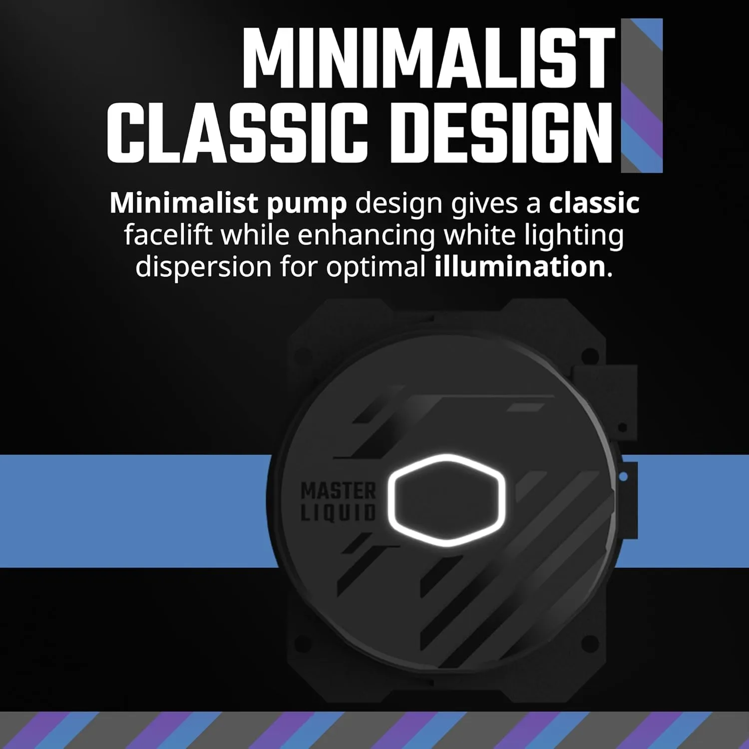 Cooler Master 120L Core Close-Loop AIO Liquid Cooler, R7|i5 Gen S Dual Chamber Pump, 120mm PWM, 120mm Radiator, White Lighting, AMD Ryzen AM5|4, Intel LGA 1851|1700 Platform