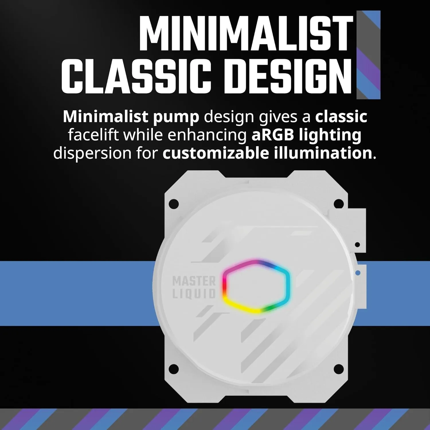 Cooler Master 360L Core White ARGB Close-Loop AIO Liquid Cooler, R9|i9 Gen S Dual Chamber Pump, 120mm PWM, 360mm Radiator, aRGB Lighting, AMD Ryzen AM5|4, Intel LGA 1851|1700 Platform