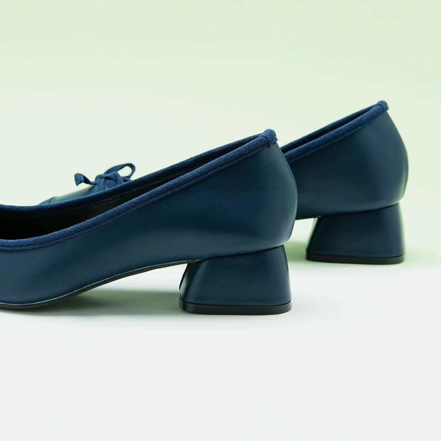 C.Paravano Women's Pump | Square Toe Low Block Heels | Closed Toe Chunky Heels | Leather Low Heel Pumps | Dress Wedding Shoes