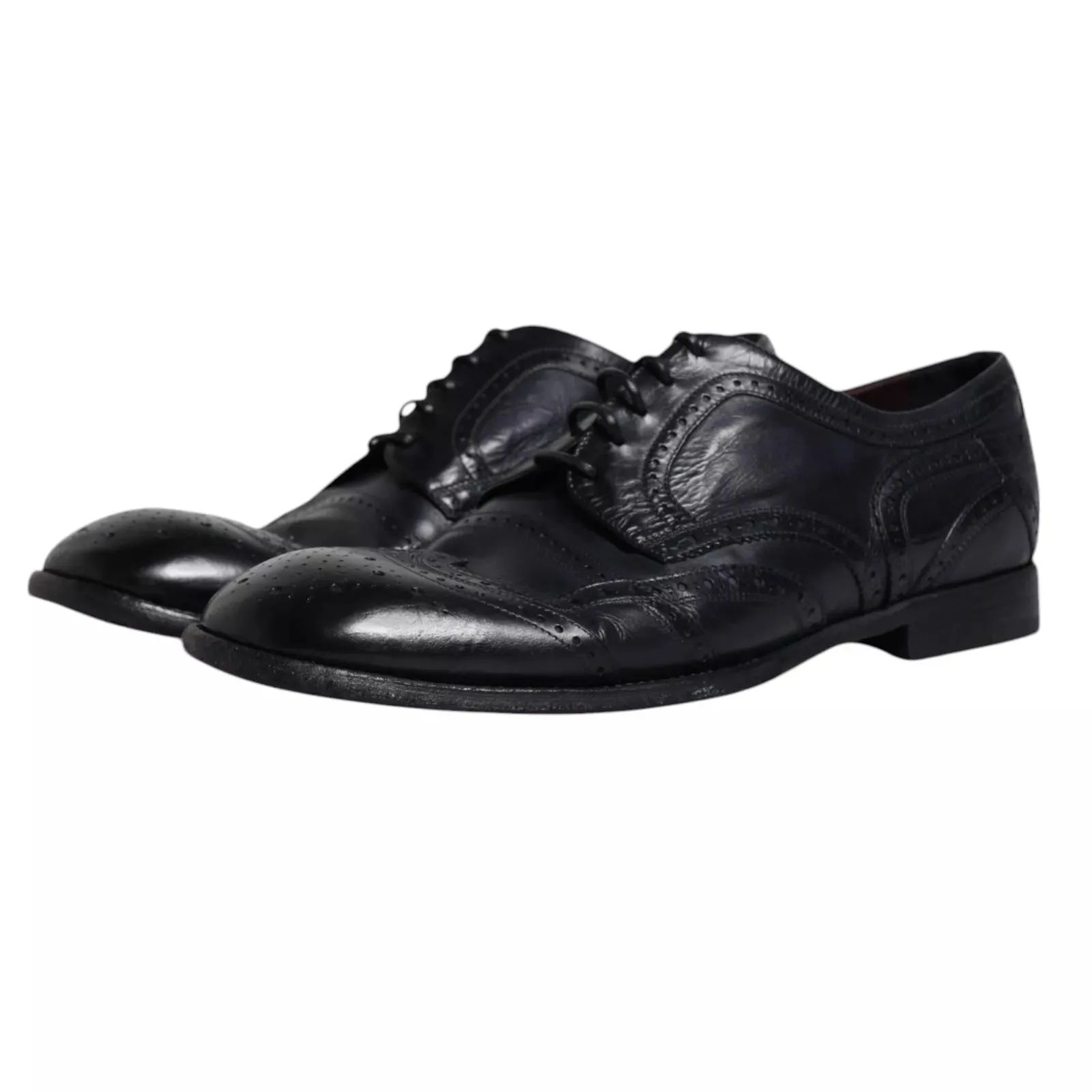 Dark Derby & Special edition Gabbana Dolce Wingtip Shoes Practical Formal Leather Blue