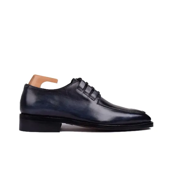 Derby Blucher Blue Leather Shoes