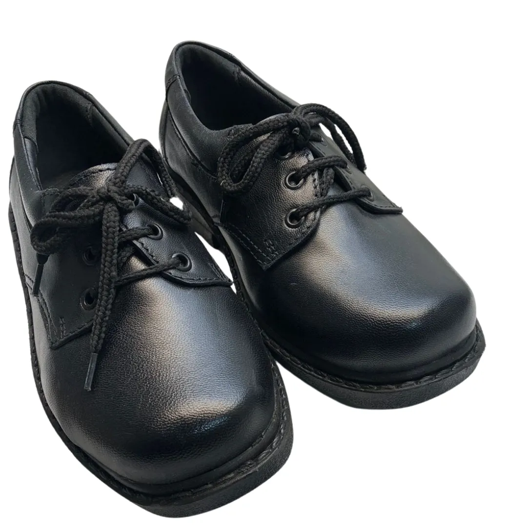 Derby Boys Black Leather School Shoes