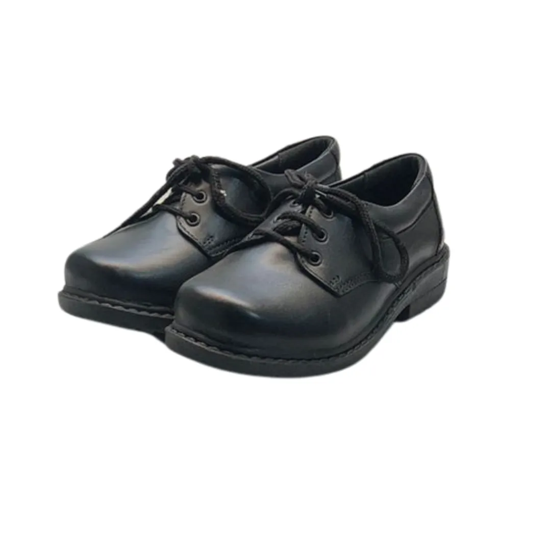 Derby Boys Black Leather School Shoes