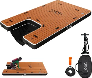 DOK Party-DOK Inflatable Dock Platform: Safe & Easy Water Access; Floating Non-Slip EVA Foam with Water Ramp for Pool, Dock, & Lake | Military Grade & High Visibility