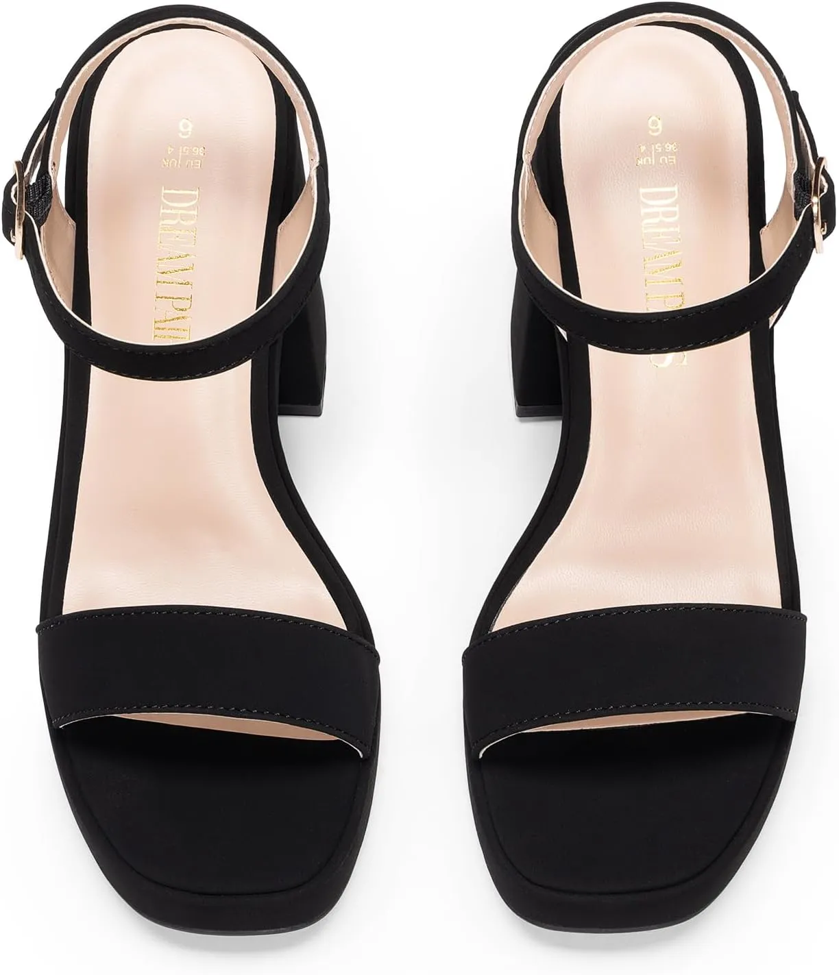DREAM PAIRS Heels for Women Block Chunky Platform High Heels Open Toe GISELLE Fashion Wedding Party Evening Prom Dance Ankle Strap Dress Pump Sandals Shoes