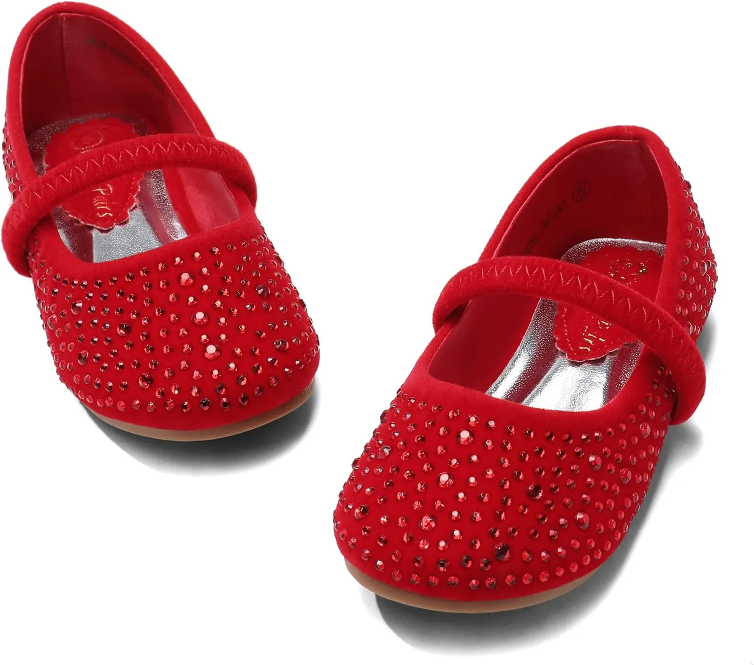 DREAM PAIRS Toddler Girls Dress Shoes Mary Jane Ballet Flats, Flower Girl Shoes with Rhinestone, Slip-on Toddler Mary Jane Flats