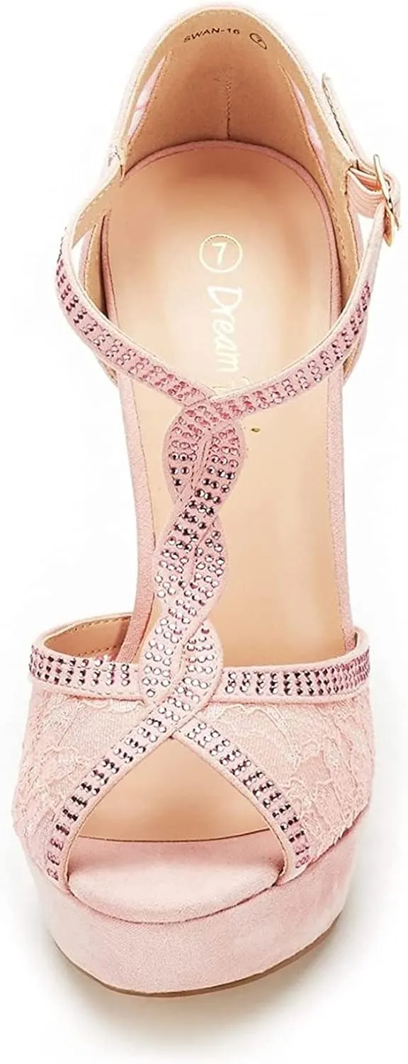 DREAM PAIRS Women's Heeled Sandals Pump