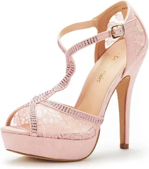 DREAM PAIRS Women's Heeled Sandals Pump