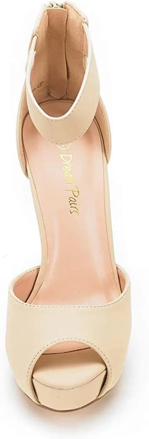 DREAM PAIRS Women's Swan-05 High Heel Platform Dress Pump Shoes