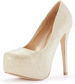 DREAM PAIRS Women's Swan-30 High Heel Platform Dress Pump Shoes