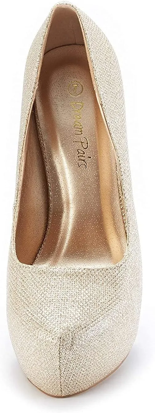 DREAM PAIRS Women's Swan-30 High Heel Platform Dress Pump Shoes