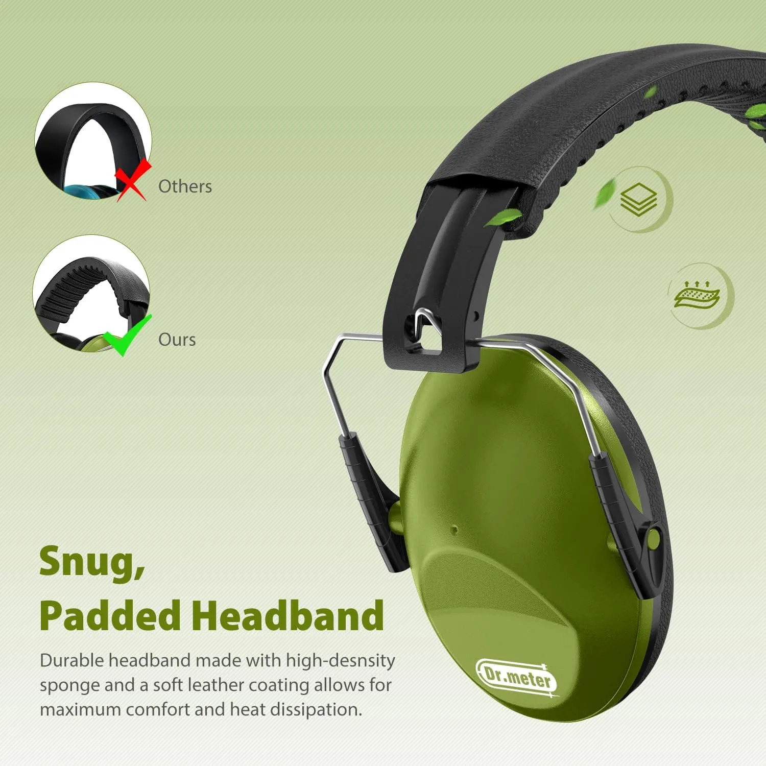 Dr.meter Noise Cancelling Ear Muffs: SNR27.4 Noise Cancelling Headphones for Autism with Adjustable Headband - Hearing Protection Ear Muffs for Kids Autism Sensory Monster Truck Demo Derby Mowing