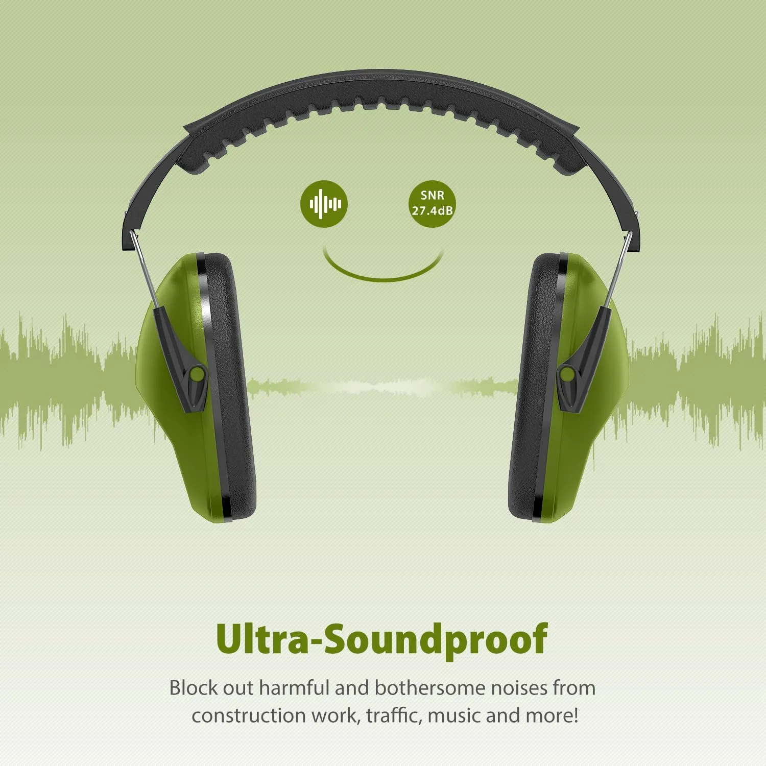 Dr.meter Noise Cancelling Ear Muffs: SNR27.4 Noise Cancelling Headphones for Autism with Adjustable Headband - Hearing Protection Ear Muffs for Kids Autism Sensory Monster Truck Demo Derby Mowing