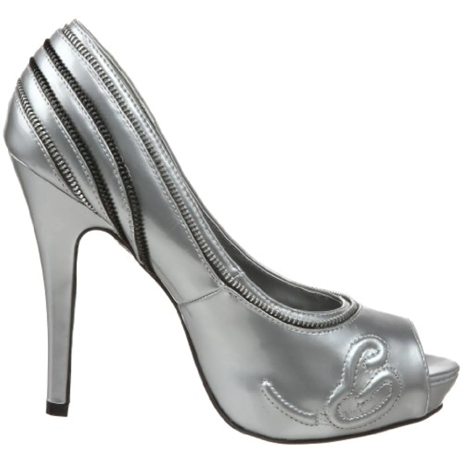Ed Hardy Women's Singapore Platform Pump,Silver-10FSG104W,5 M US