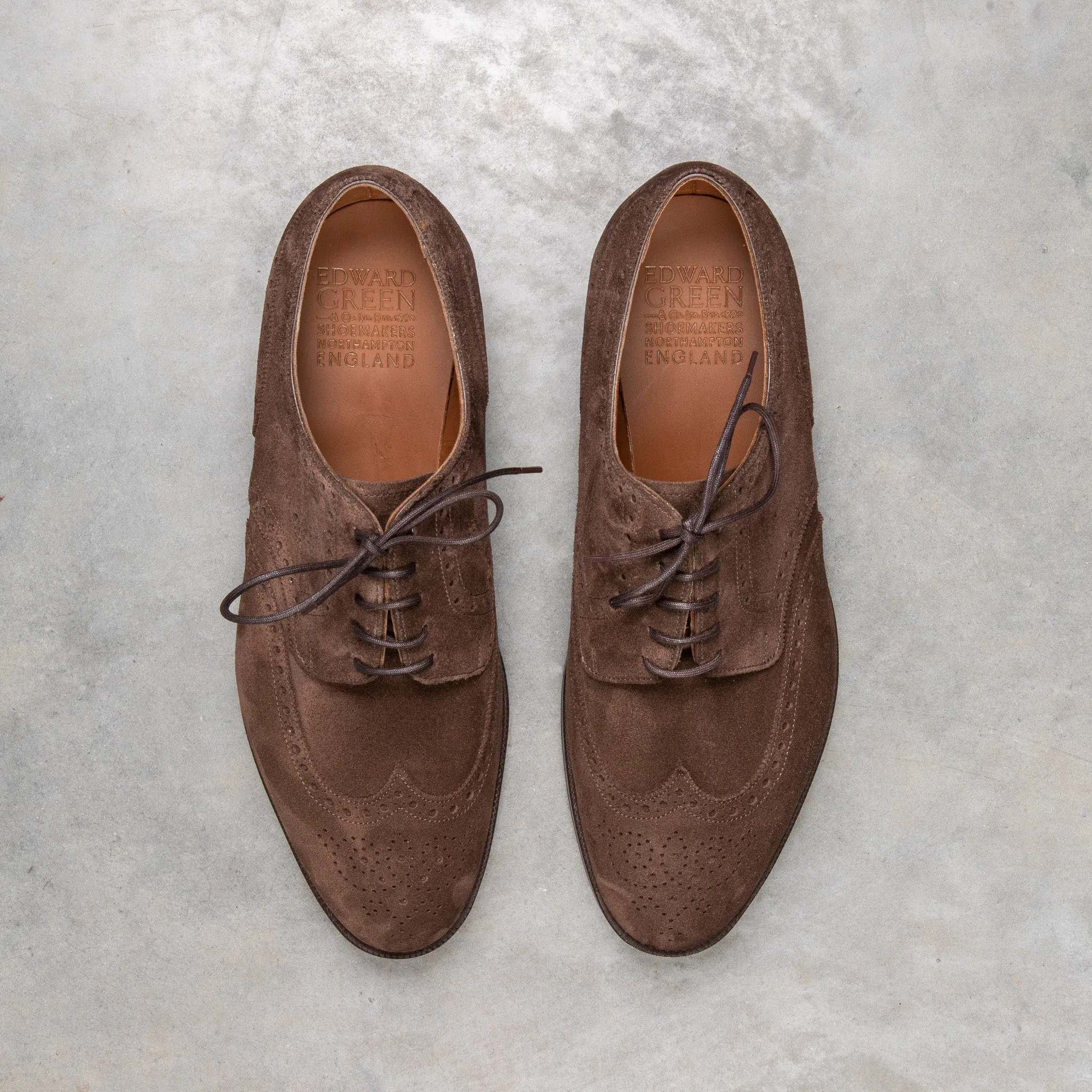 Edward Green Sandringham in Espresso Suede on Dainite Sole