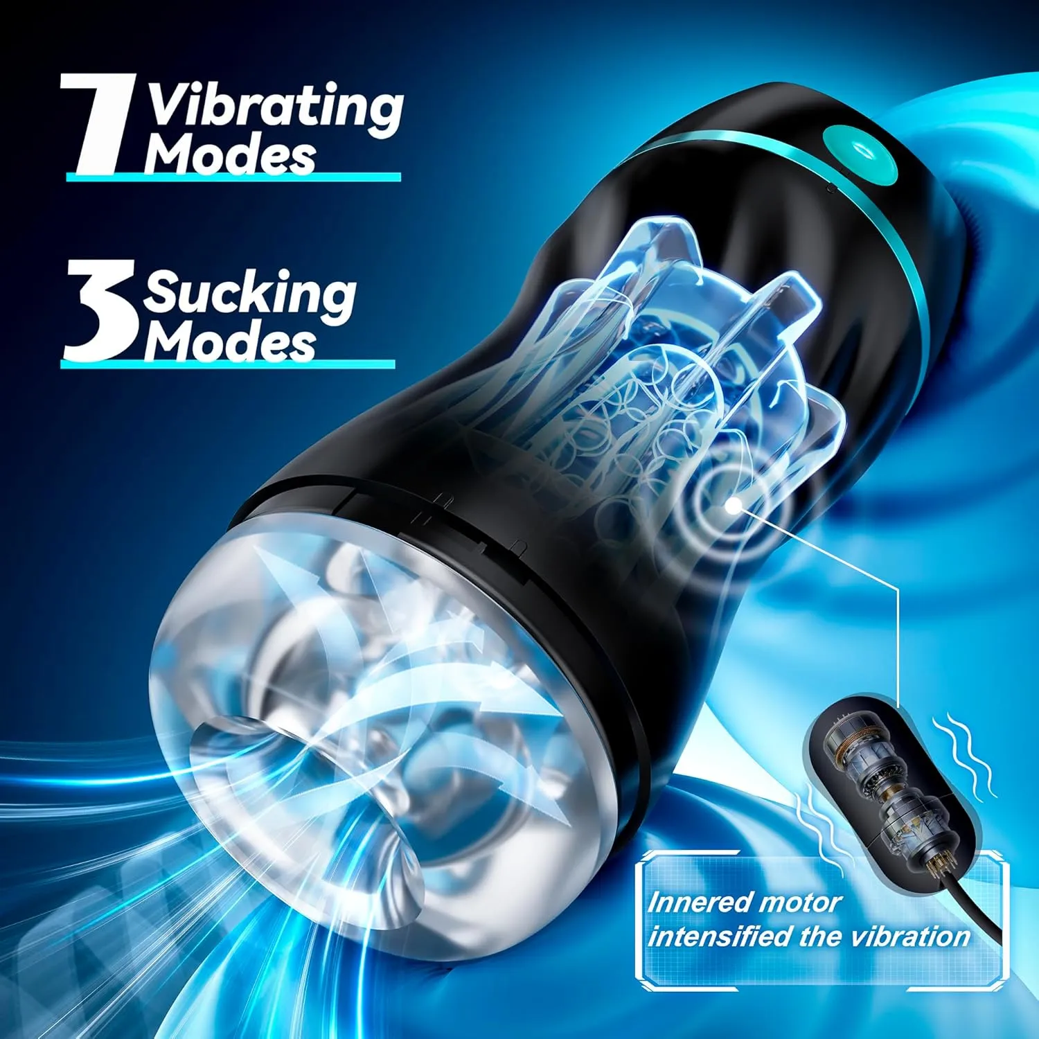 EINSEO Automatic Sucking Male Masturbators - Upgraded 7 Vibration & Suction Hands Free Pocket Pussy Male Stroker with 3D Realistic Textured, Blowjob Toy Mens Adult Male Sex Toys for Men Sex Machine