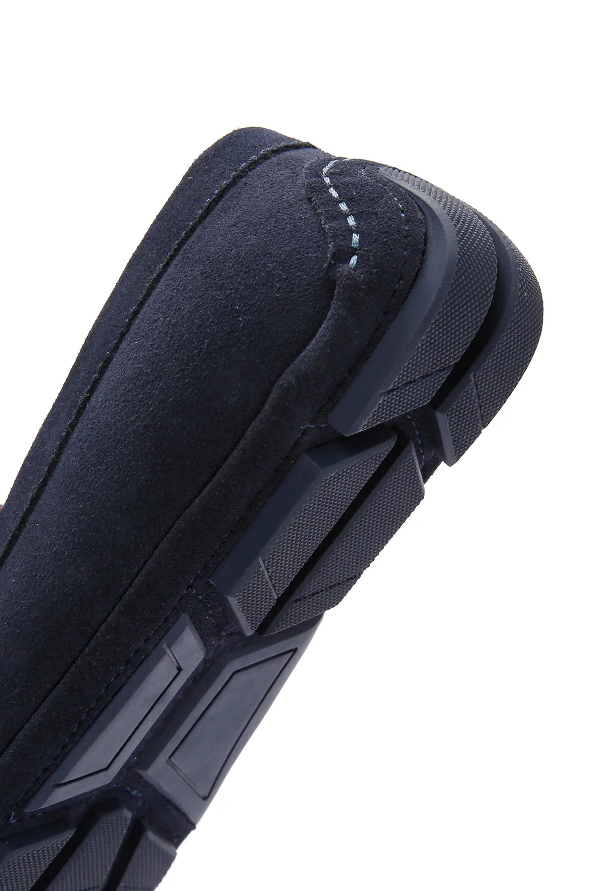Erkek Lacivert Süet Deri Casual Loafer