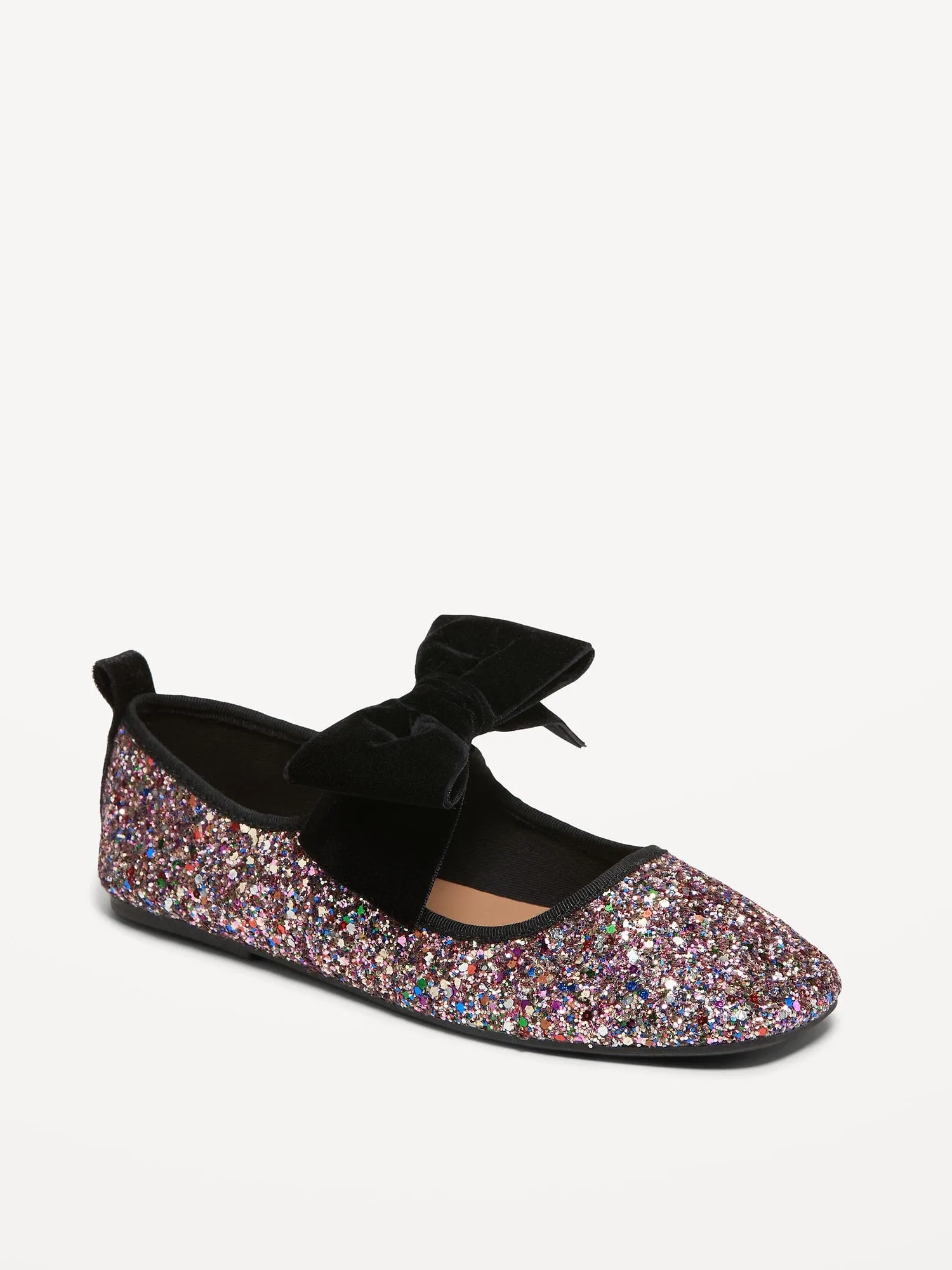 Faux-Suede Bow-Tie Ballet Flat Shoes for Girls