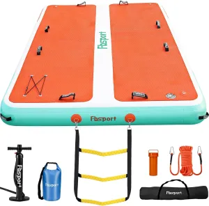 FBSPORT Inflatable Floating Dock, 10ft Inflatable Swim Platform Dock for Lake, Inflatable Water Floating Dock Mat with Non-Slip EVA Surface, Floating Island for Pool Beach Ocean