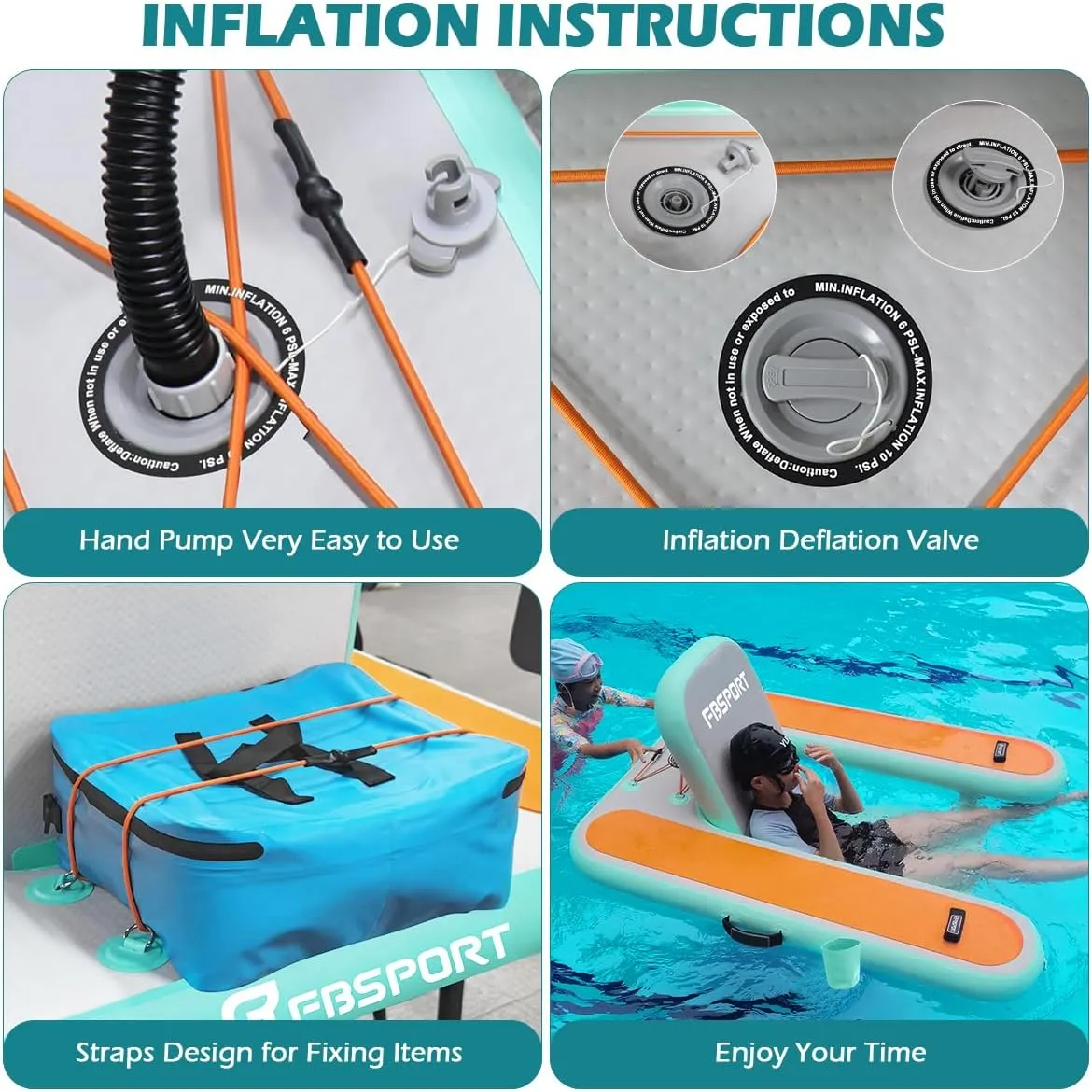 FBSPORT Inflatable Pool Float Lounger for Adults, Water Floating Chair Pool Float Raft with Cup Holder and Backrest for Swimming Pool, Lake, Party and Beach