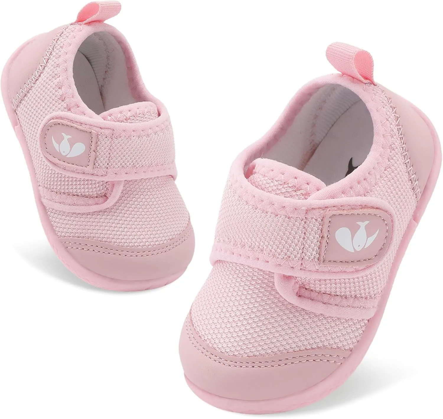 FEETCITY Baby First Walker Shoes Boys Girls Canvas Shoes Newborn Crib Shoes Anti-Slip Star Sneaker Pink