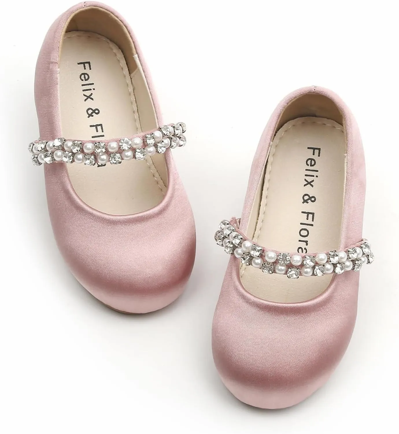 Felix & Flora Girls Toddler Little Ballet Shoes - Flower Girls Mary Jane Flats Dress Shoes Party Wedding