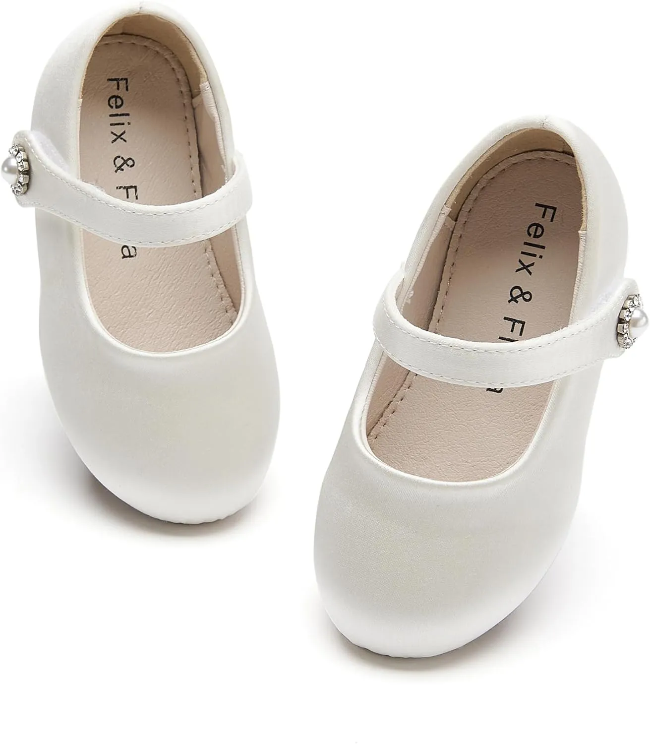 Felix & Flora Girls Toddler Little Ballet Shoes - Flower Girls Mary Jane Flats Dress Shoes Party Wedding