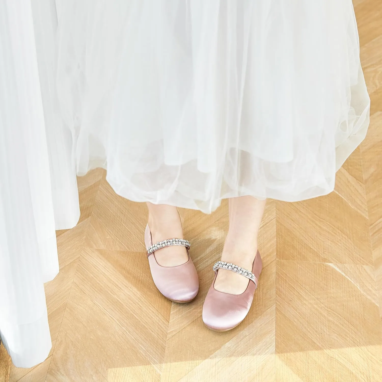 Felix & Flora Girls Toddler Little Ballet Shoes - Flower Girls Mary Jane Flats Dress Shoes Party Wedding