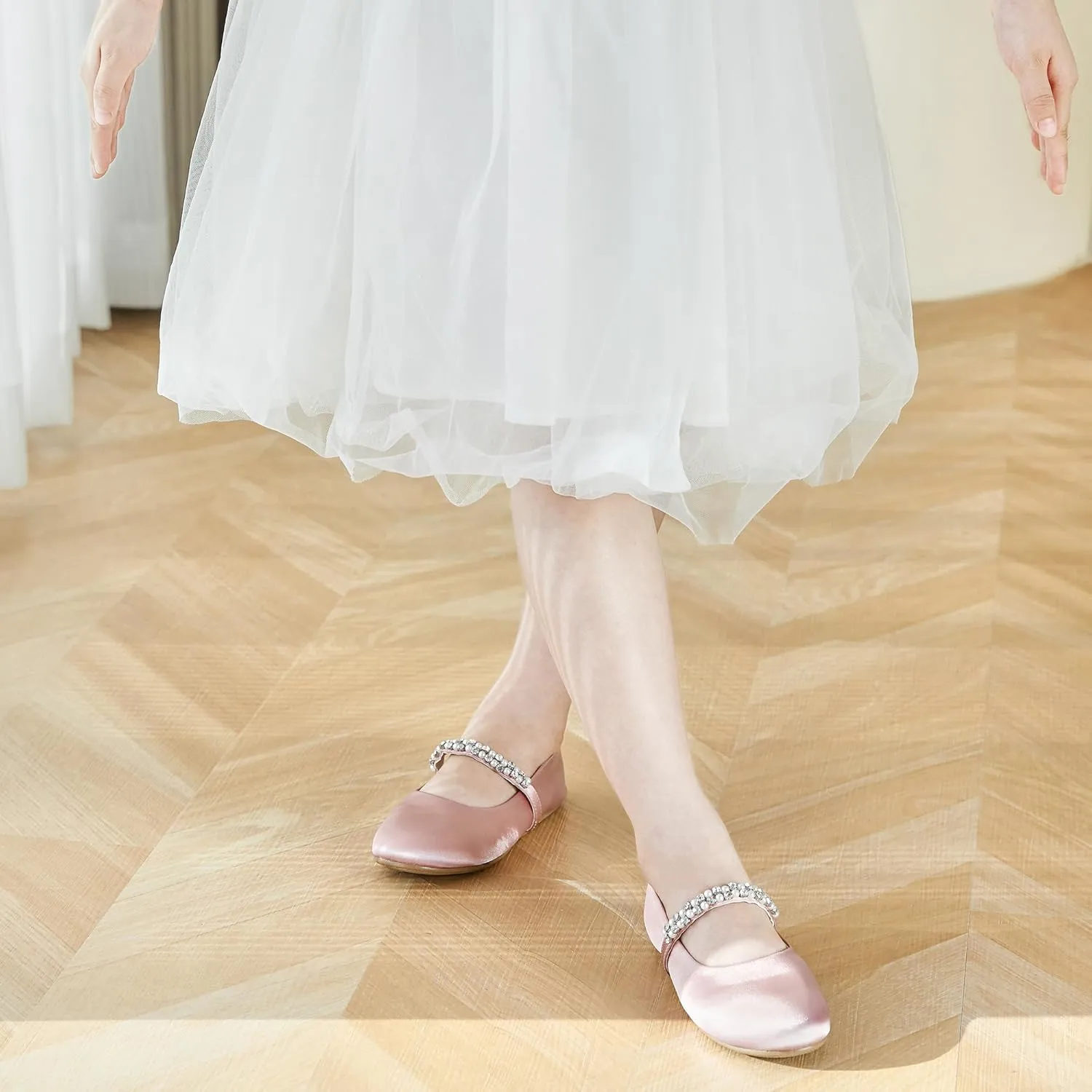Felix & Flora Girls Toddler Little Ballet Shoes - Flower Girls Mary Jane Flats Dress Shoes Party Wedding