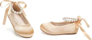 Felix & Flora Girls Toddler Little Ballet Shoes - Flower Girls Mary Jane Flats Dress Shoes Party Wedding