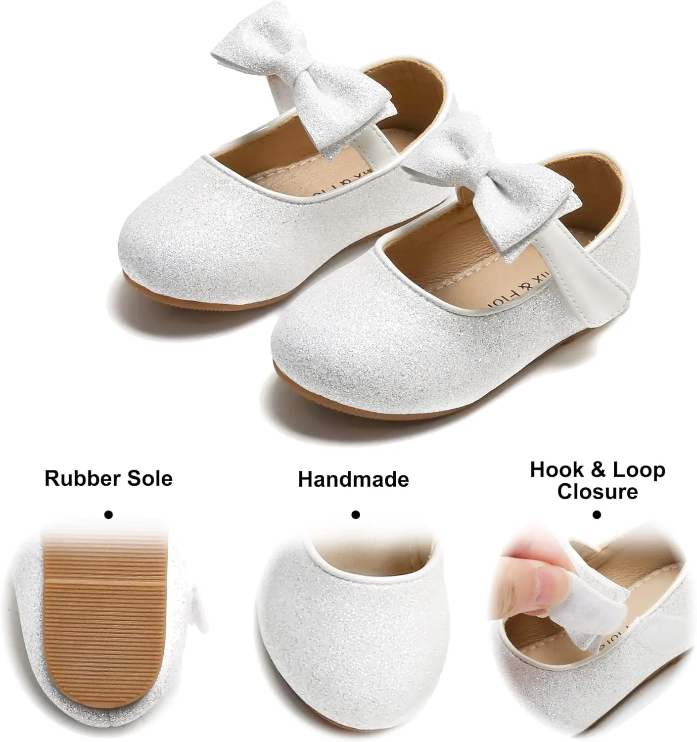 Felix & Flora Toddler Flower Girl Dress Shoes - Girl Ballet Flats Party School Shoes Wedding