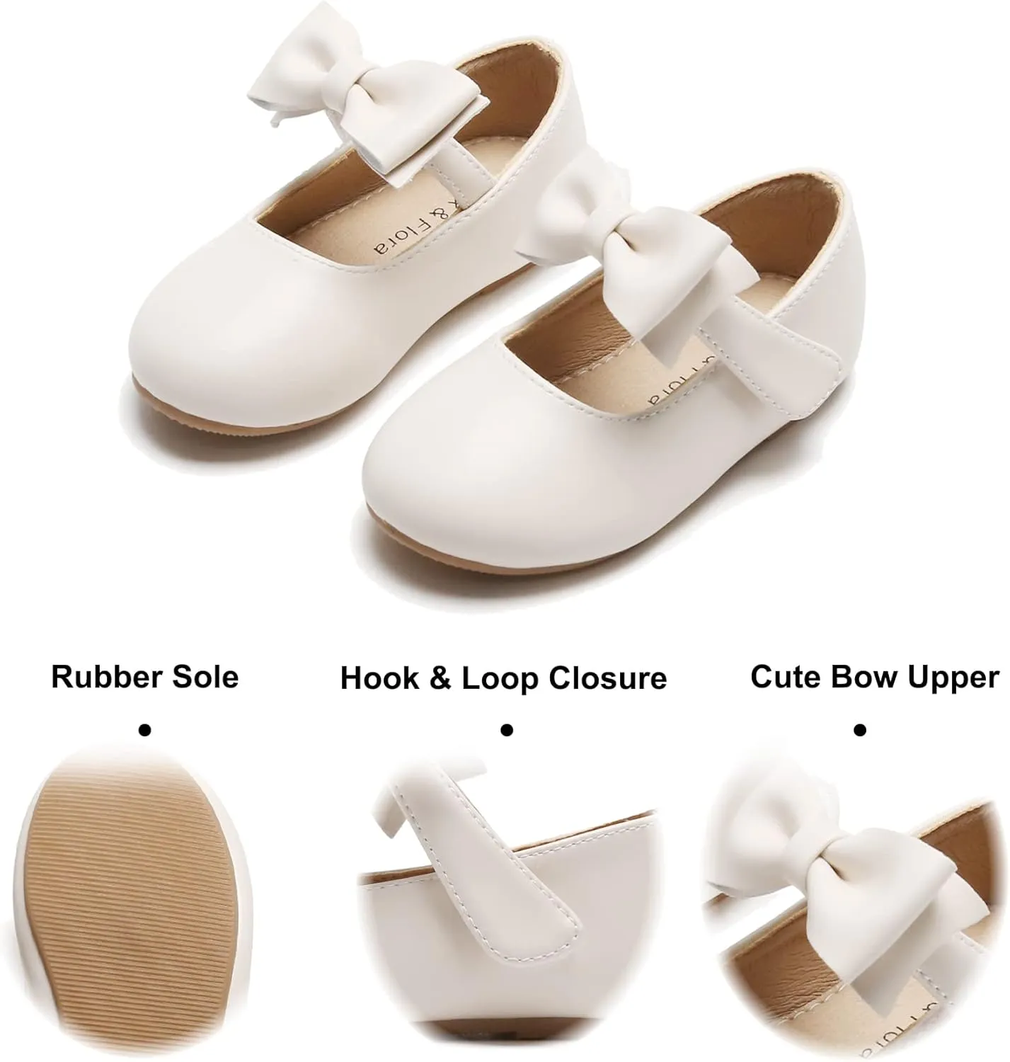 Felix & Flora Toddler Flower Girl Dress Shoes - Girl Ballet Flats Party School Shoes Wedding