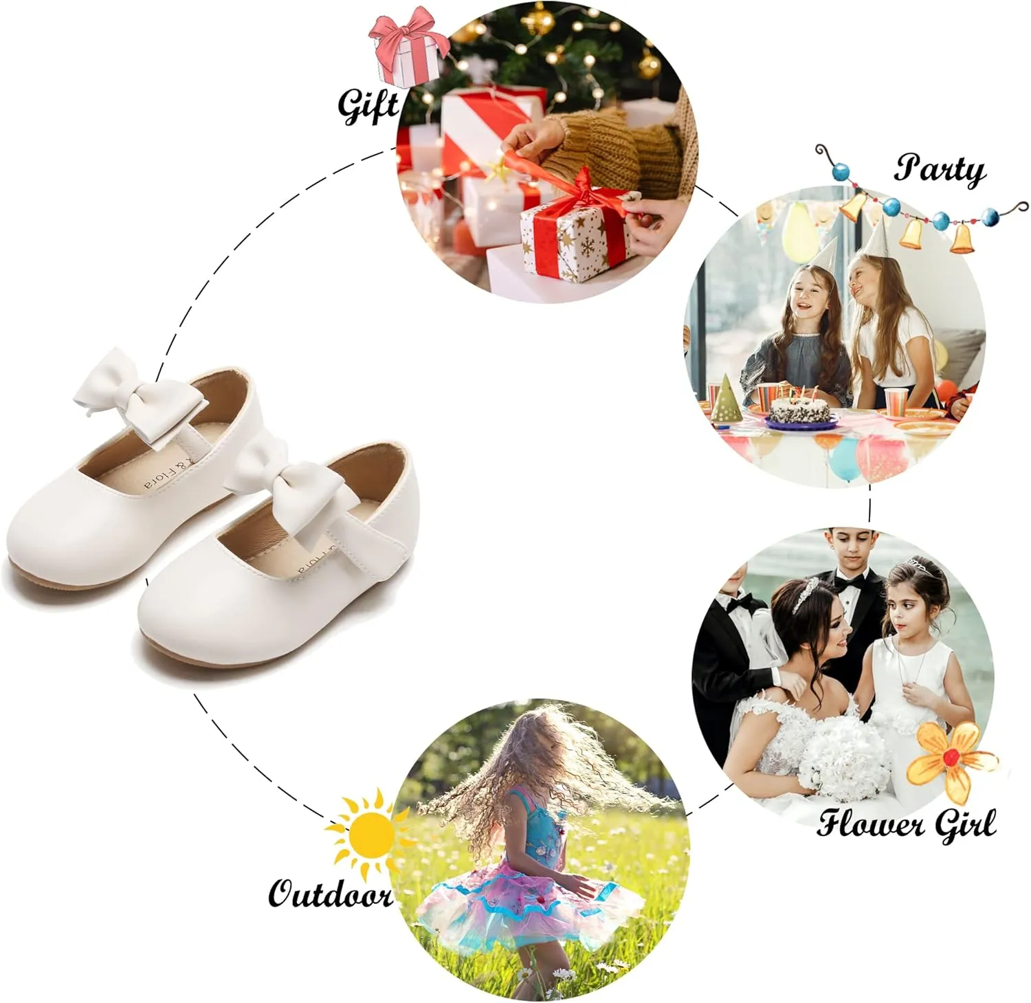 Felix & Flora Toddler Flower Girl Dress Shoes - Girl Ballet Flats Party School Shoes Wedding