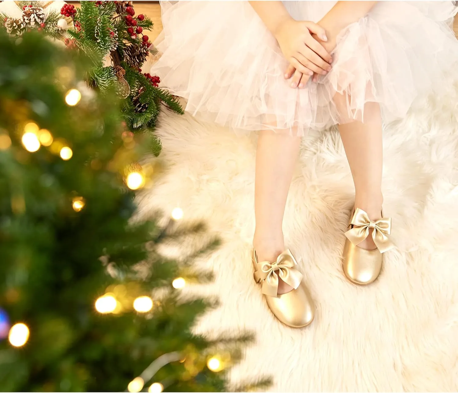 Felix & Flora Toddler Flower Girl Dress Shoes - Girl Ballet Flats Party School Shoes Wedding