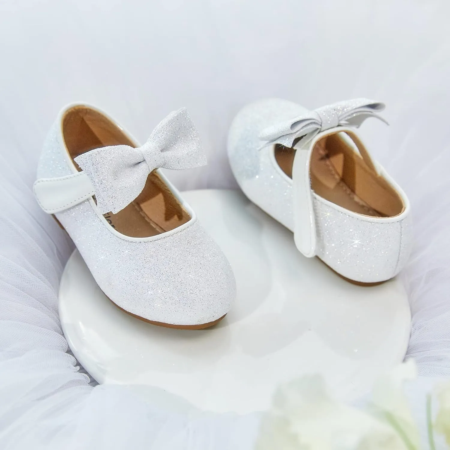 Felix & Flora Toddler Flower Girl Dress Shoes - Girl Ballet Flats Party School Shoes Wedding