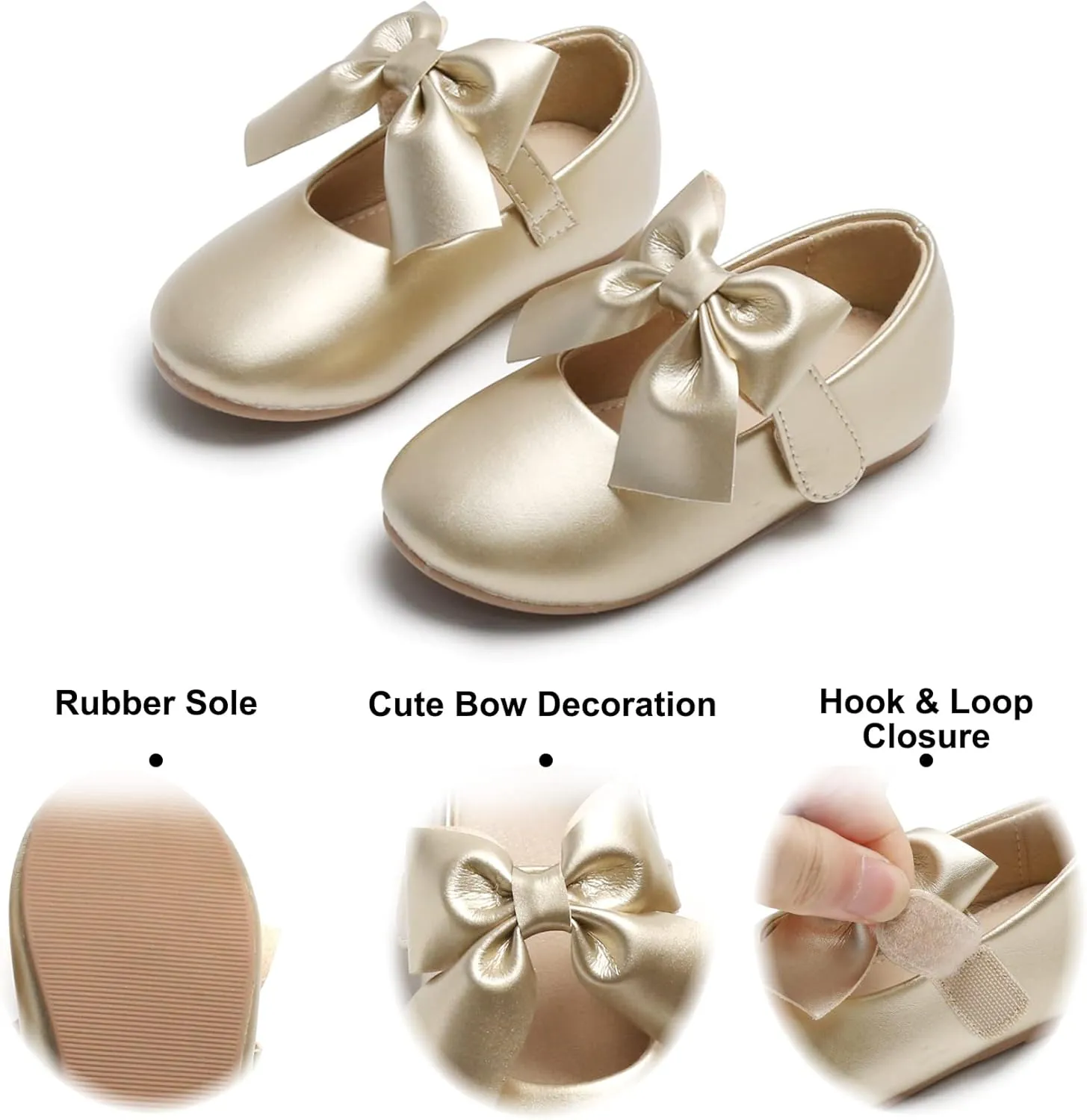 Felix & Flora Toddler Flower Girl Dress Shoes - Girl Ballet Flats Party School Shoes Wedding