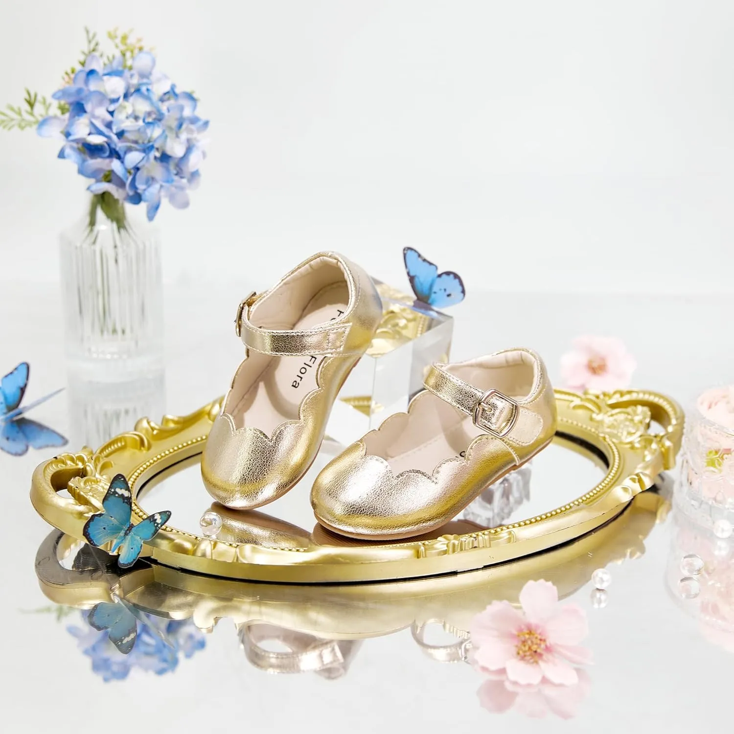 Felix & Flora Toddler Flower Girl Dress Shoes - Girl Ballet Flats Party School Shoes Wedding