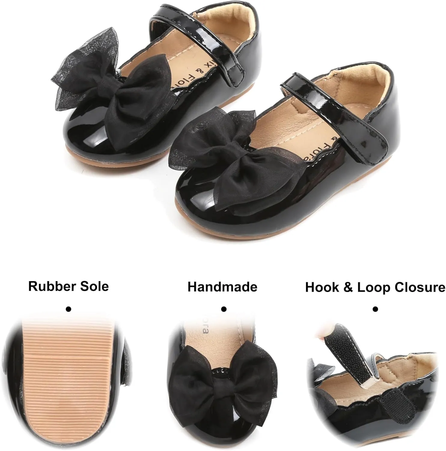 Felix & Flora Toddler Girls Dress Shoes - Little Girl Ballet Mary Jane Flats Party School Wedding
