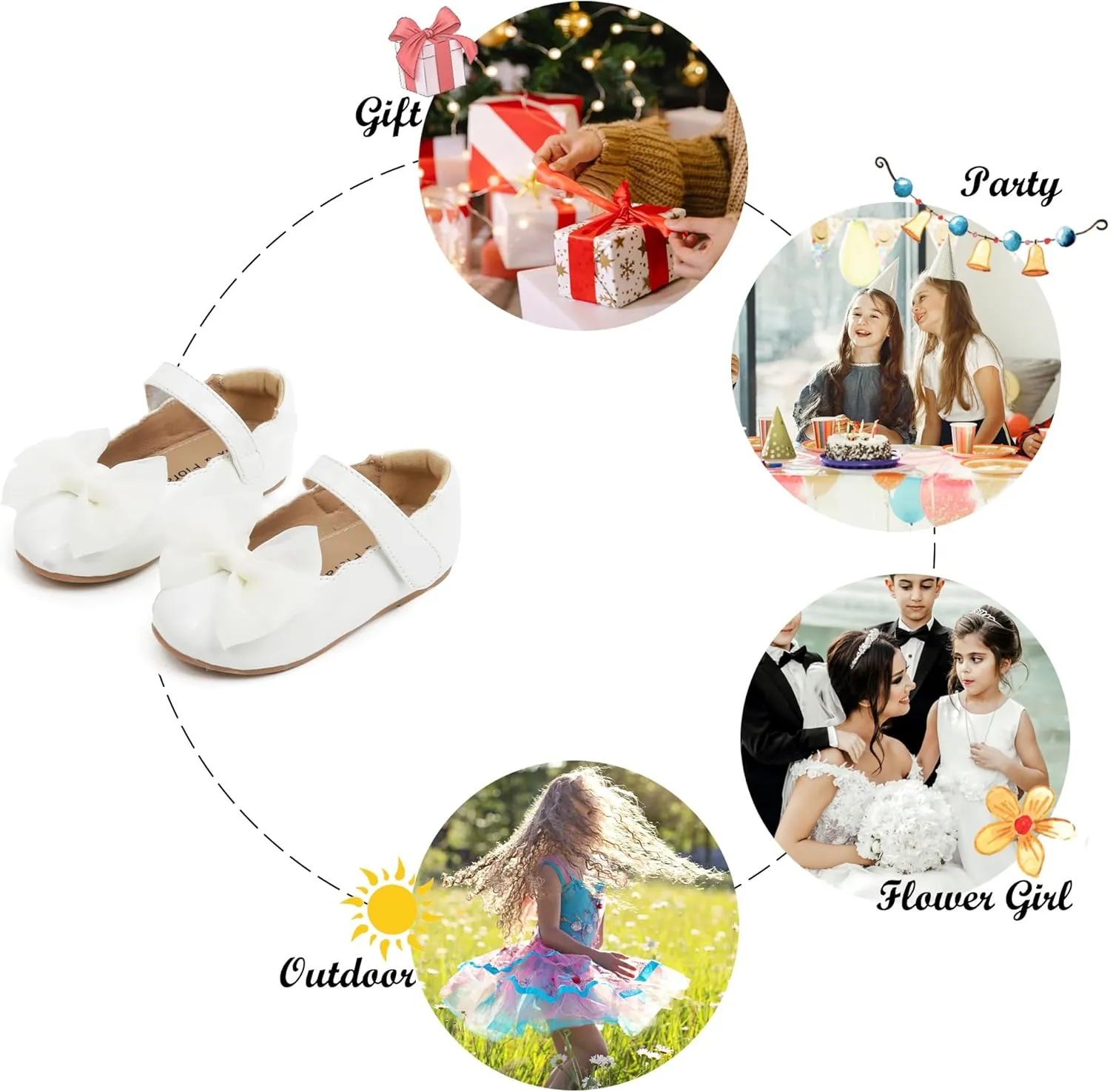 Felix & Flora Toddler Girls Dress Shoes - Little Girl Ballet Mary Jane Flats Party School Wedding
