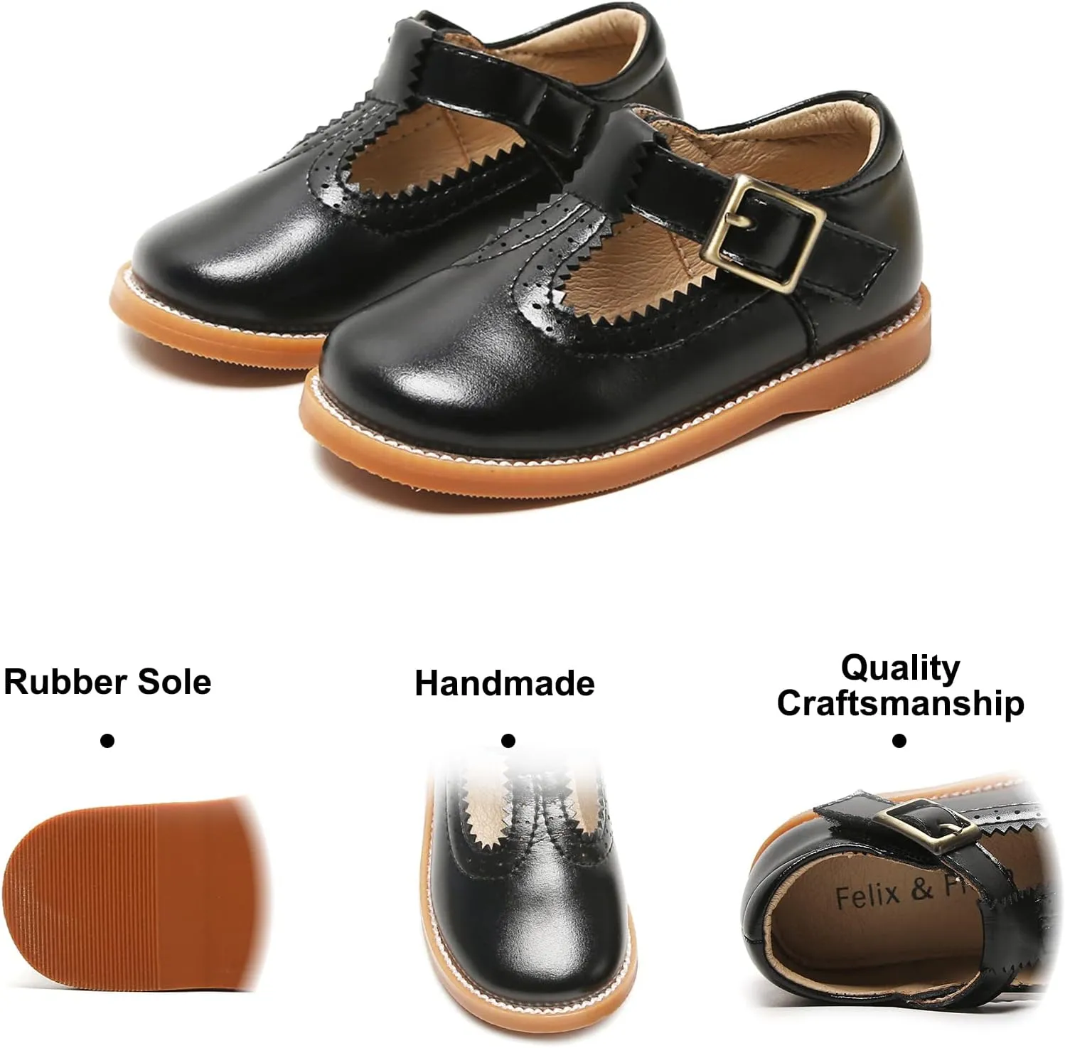 Felix & Flora Toddler Little Girl Mary Jane Dress Shoes - Ballet Flats for Easter Flower Girl Party School Shoes.