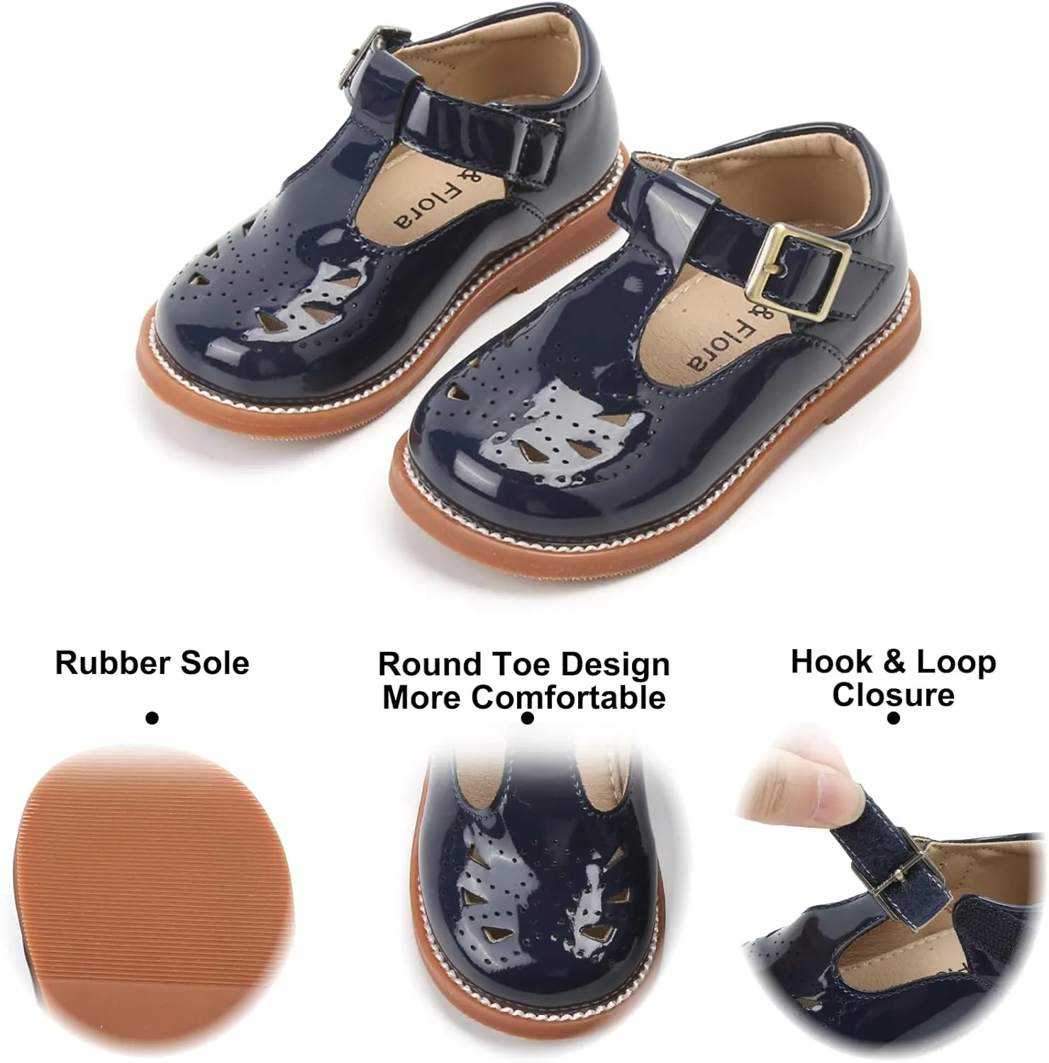 Felix & Flora Toddler Little Girl Mary Jane Dress Shoes - Ballet Flats for Easter Flower Girl Party School Shoes.