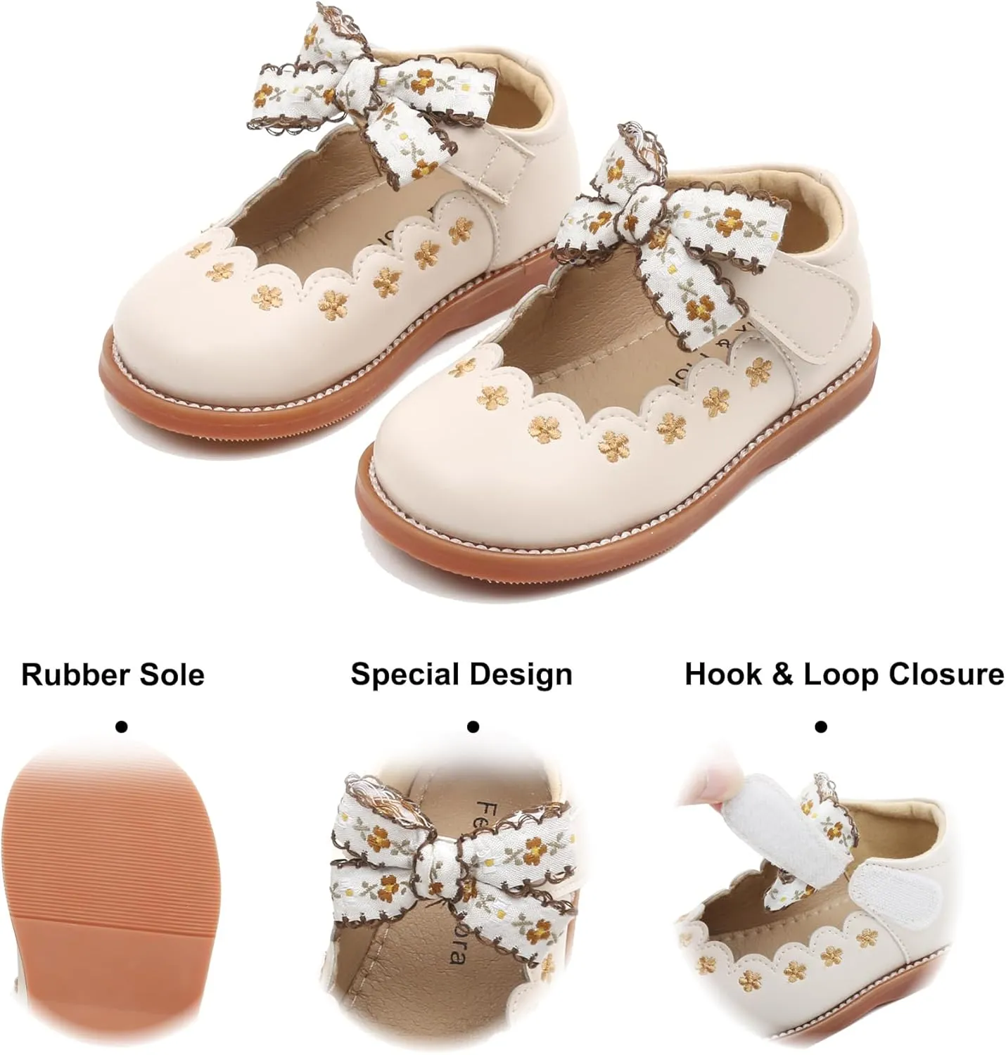 Felix & Flora Toddler Little Girl Mary Jane Dress Shoes - Ballet Flats for Girl Party School Shoes