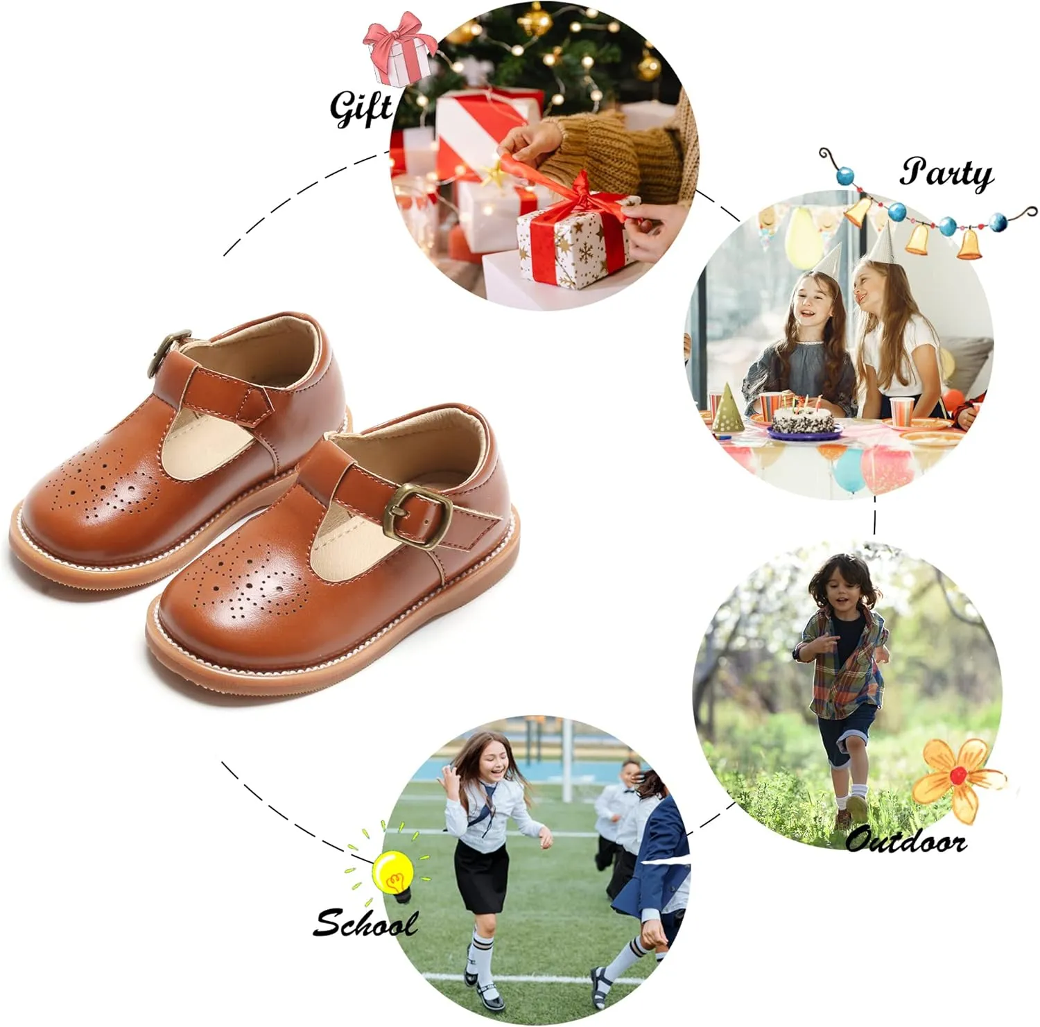 Felix & Flora Toddler Little Girl Mary Jane Dress Shoes - Ballet Flats for Girl Party School Shoes