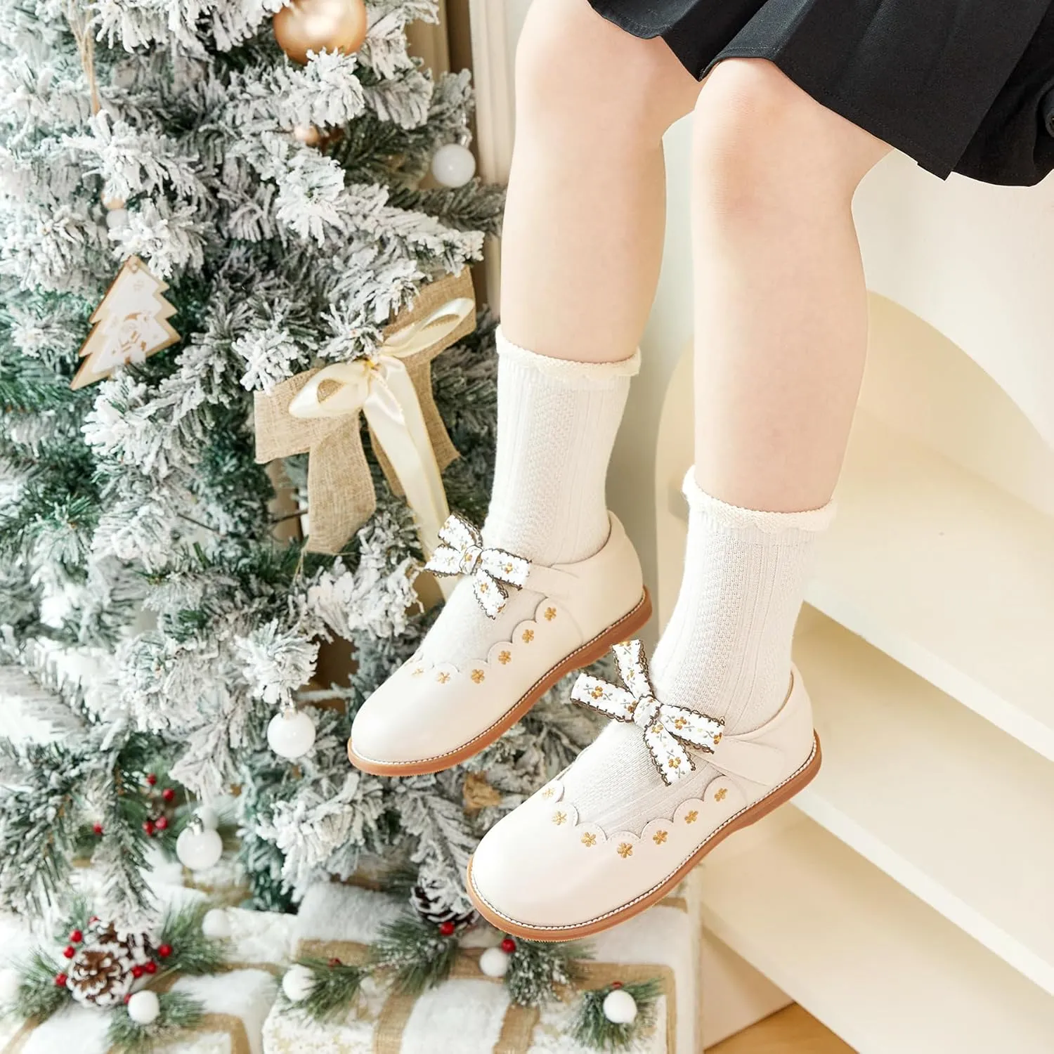 Felix & Flora Toddler Little Girl Mary Jane Dress Shoes - Ballet Flats for Girl Party School Shoes
