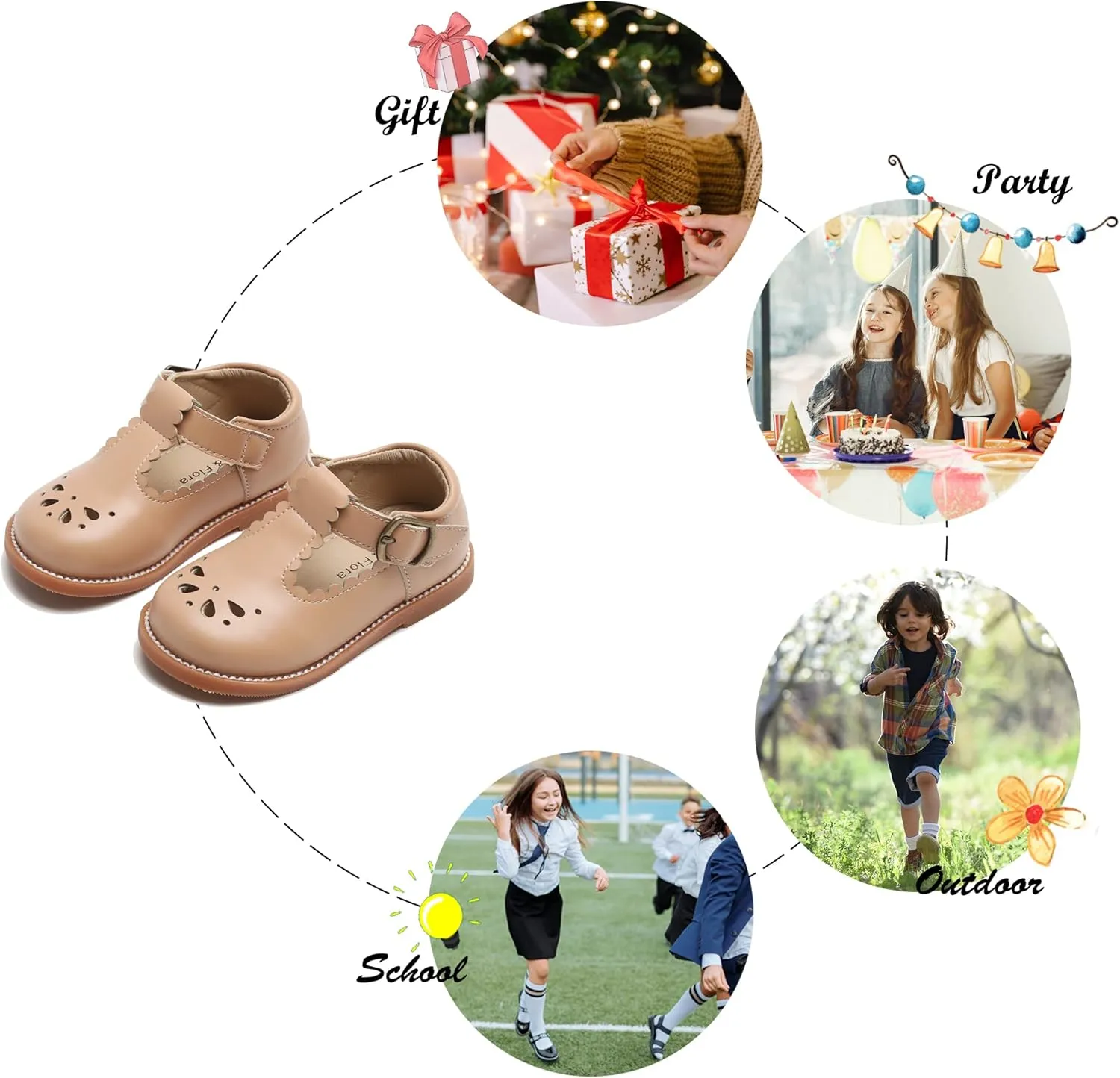Felix & Flora Toddler Little Girl Mary Jane Dress Shoes - Ballet Flats for Girl Party School Shoes