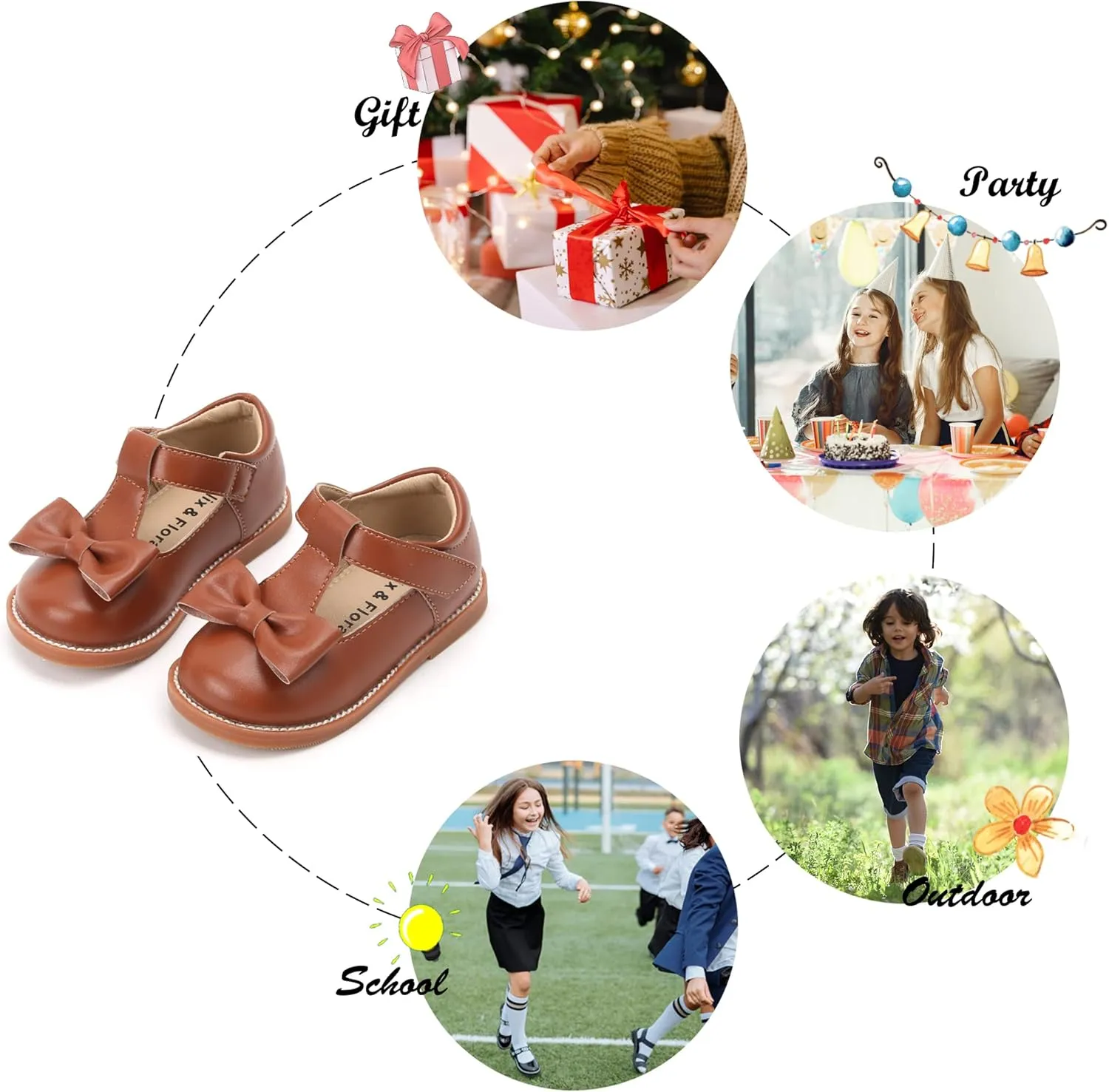 Felix & Flora Toddler Little Girl Mary Jane Dress Shoes - Ballet Flats for Girl Party School Shoes
