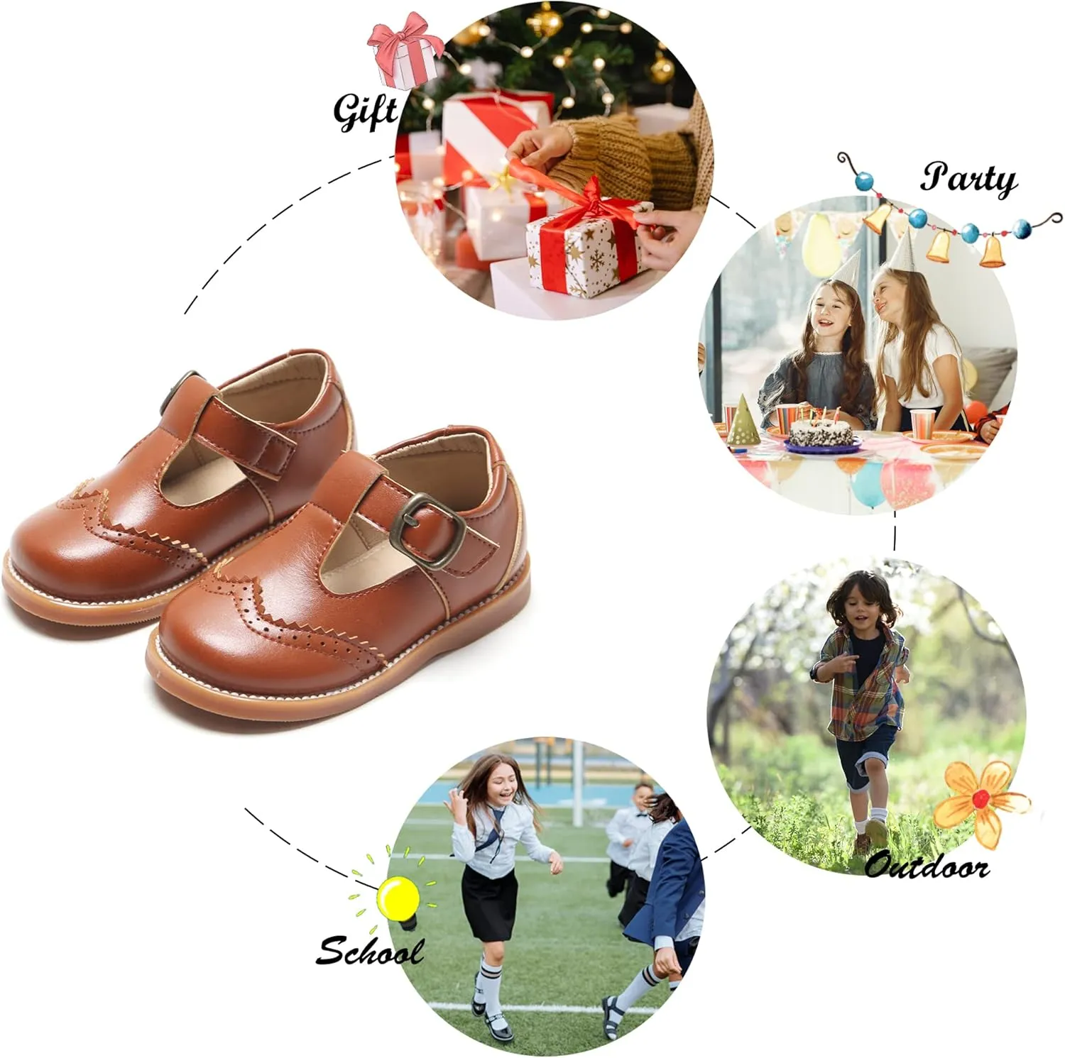 Felix & Flora Toddler Little Girl Mary Jane Dress Shoes - Ballet Flats for Girl Party School Shoes