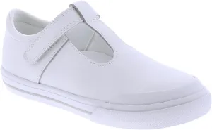 FOOTMATES Drew Mary Jane Flat T-Strap Girls Canvas Walking Sneakers with Custom-Fit Insoles, Slip-Resistant Vulcanized Outsoles